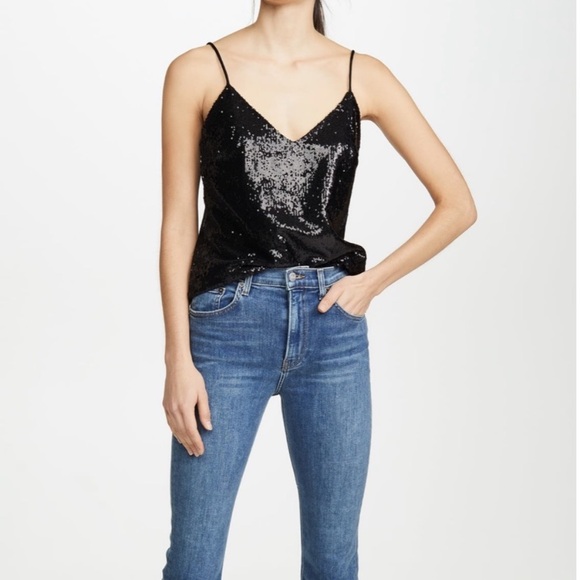 DAVID LERNER CHRISSY Sequin Cami camisole V-NECK - Picture 3 of 11